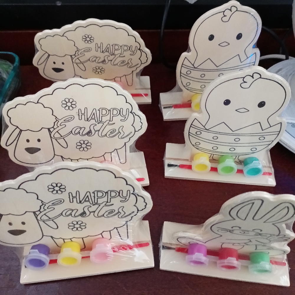 Easter wooden paint set